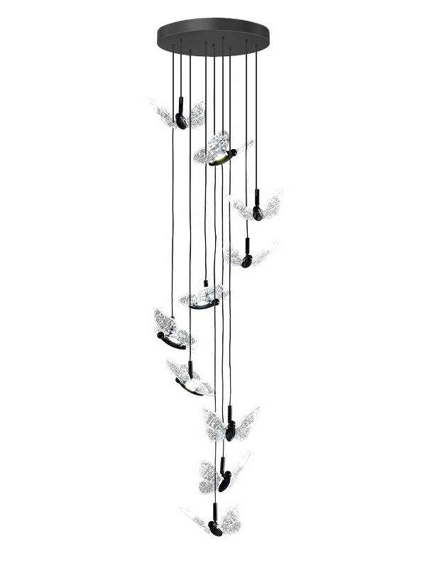 multi smoke grey butterfly pendant lighting