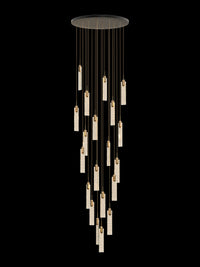 luxury flake crystal pendant light is shining in the dark