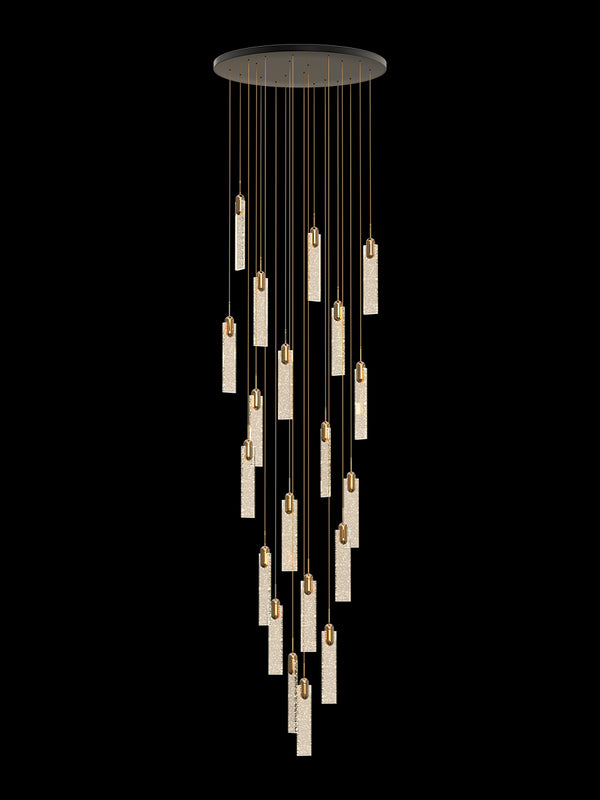 luxury flake crystal pendant light is shining in the dark