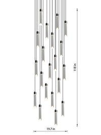 21-light crystal cylinder pendant light