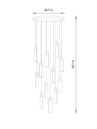 dimension of 12 lights flake crystal pendant light