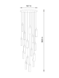 dimension of 16 lights flake crystal pendant light