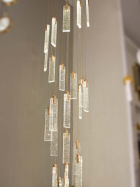 spiral crystal  pendant light for staircase