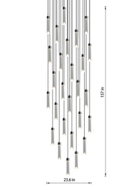 27-light crystal cylinder pendant light