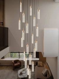 2 story foyer crystal chandelier