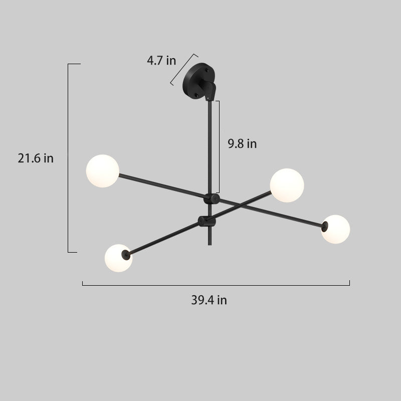 dimension of multi balls sputnik chandelier