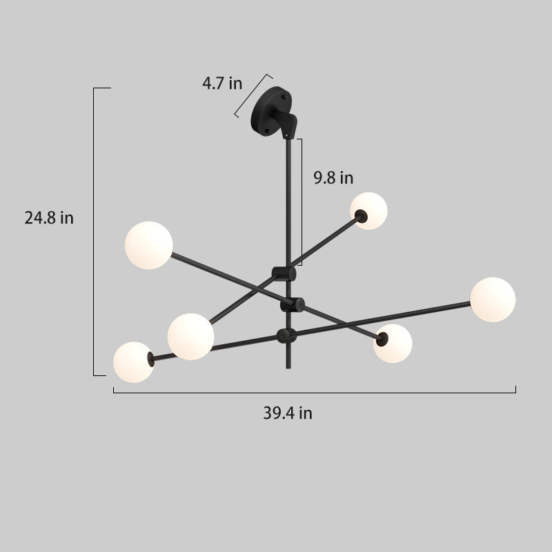 dimension of multi balls sputnik chandelier