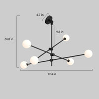 dimension of multi balls sputnik chandelier