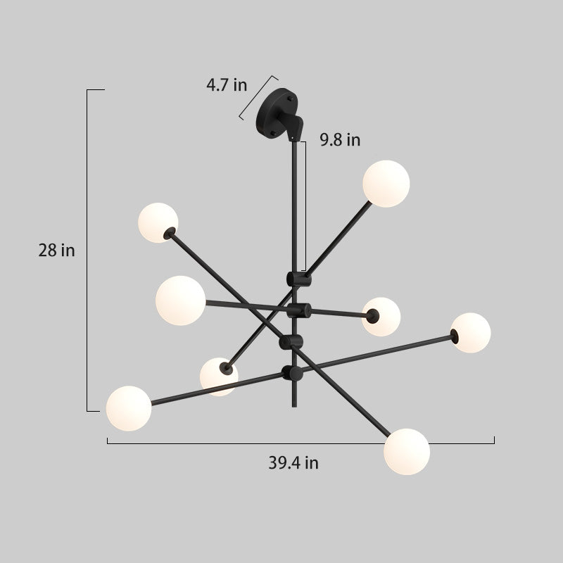dimension of multi balls sputnik chandelier