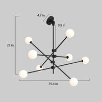 dimension of multi balls sputnik chandelier