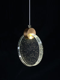 one single crystal rings bubble pendant light