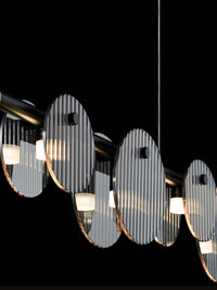 glass lampshade of modern linear pendant light