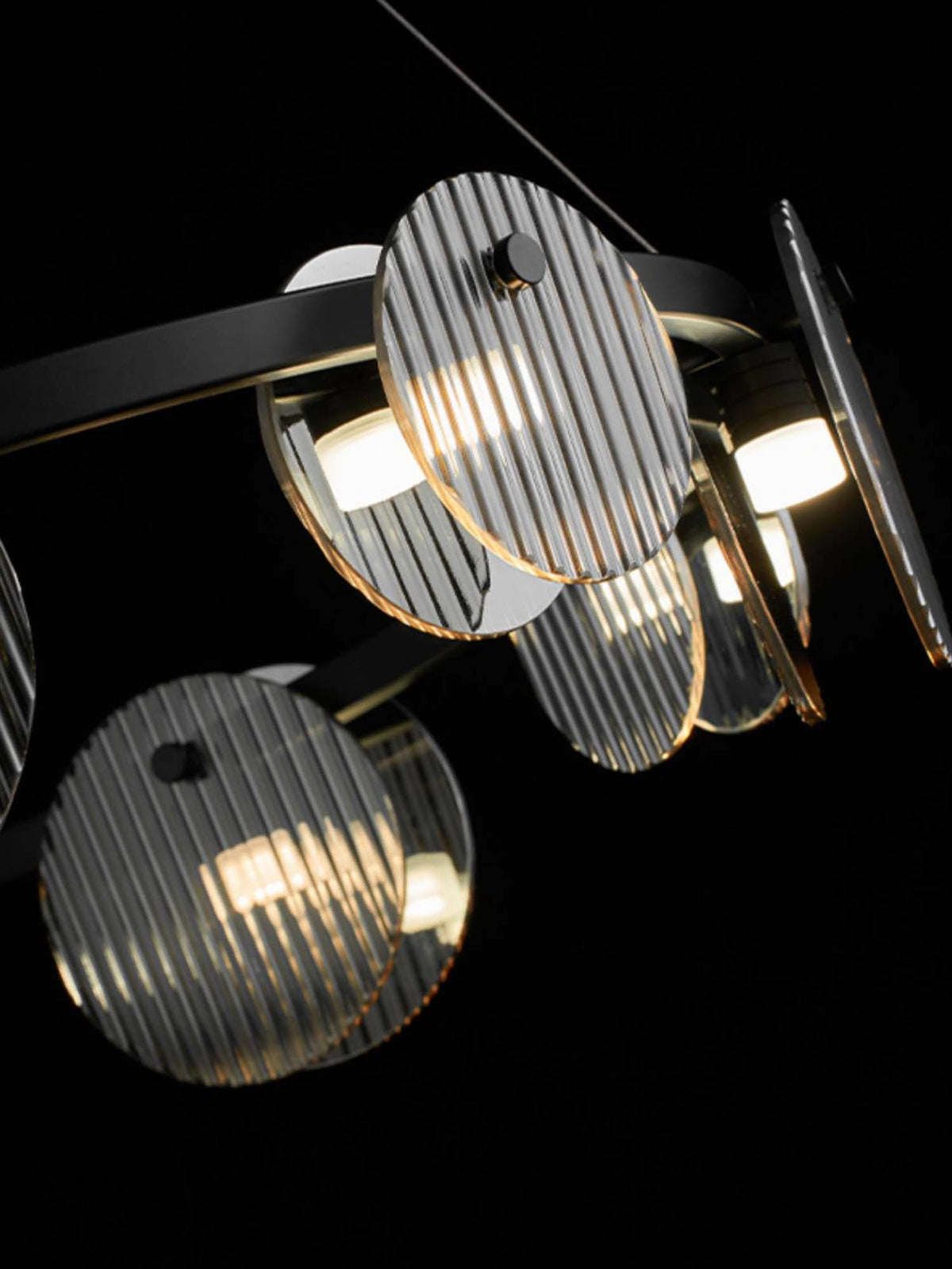 glass lampshade of modern circular pendant light