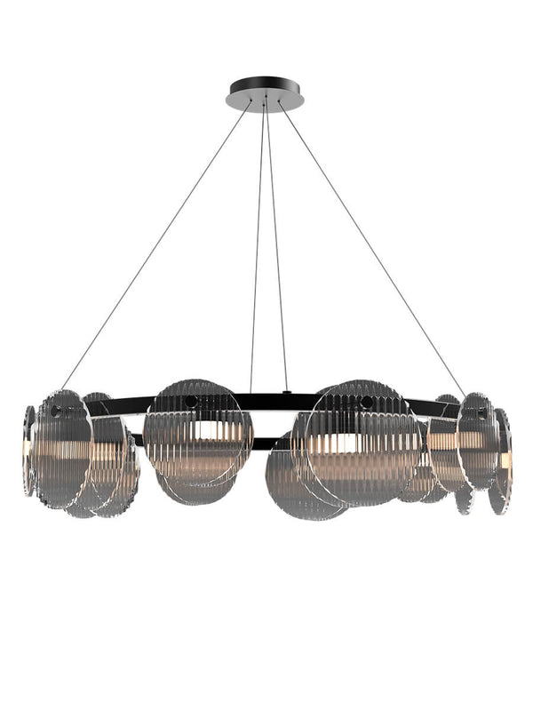 round circle modern linear chandelier