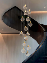shining crystal staircase hanging light fixture