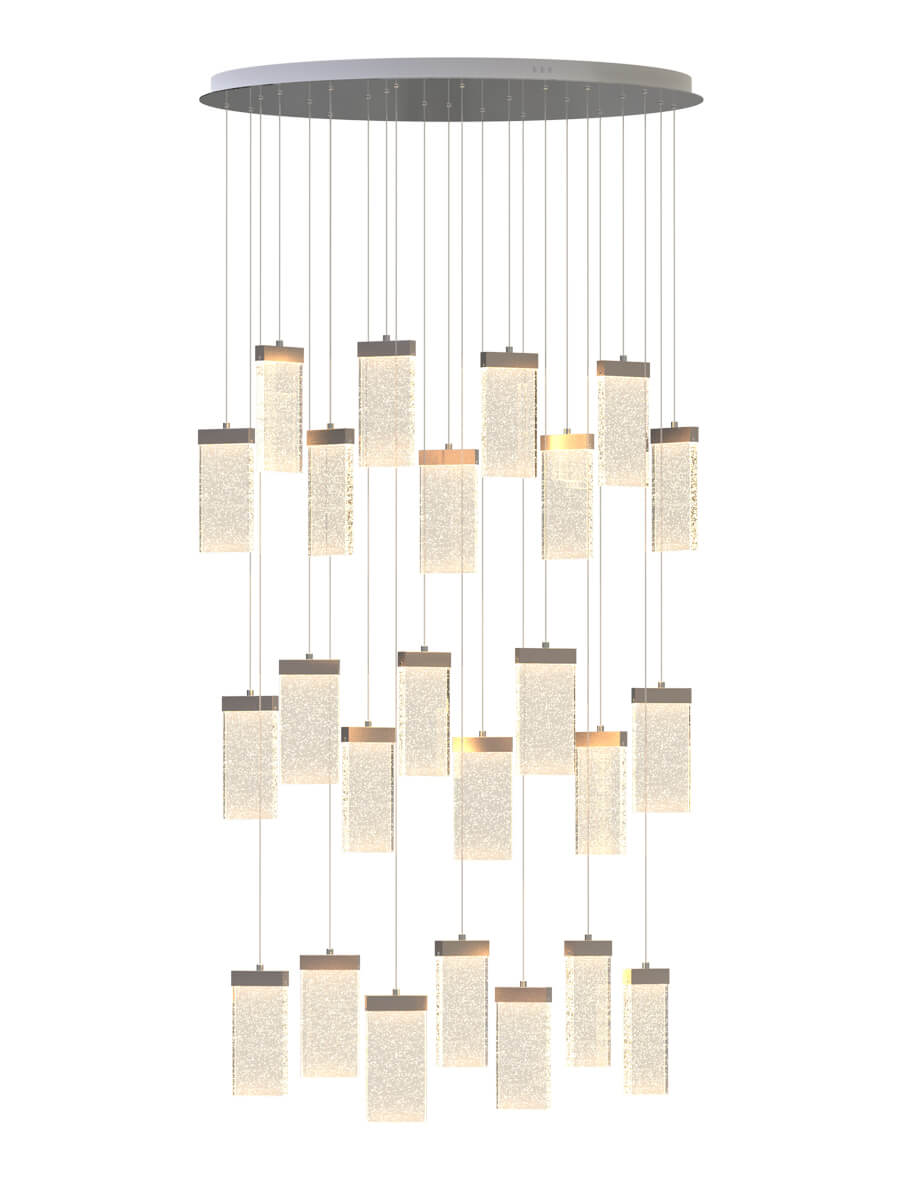 24 lights square crystal bubble pendant light