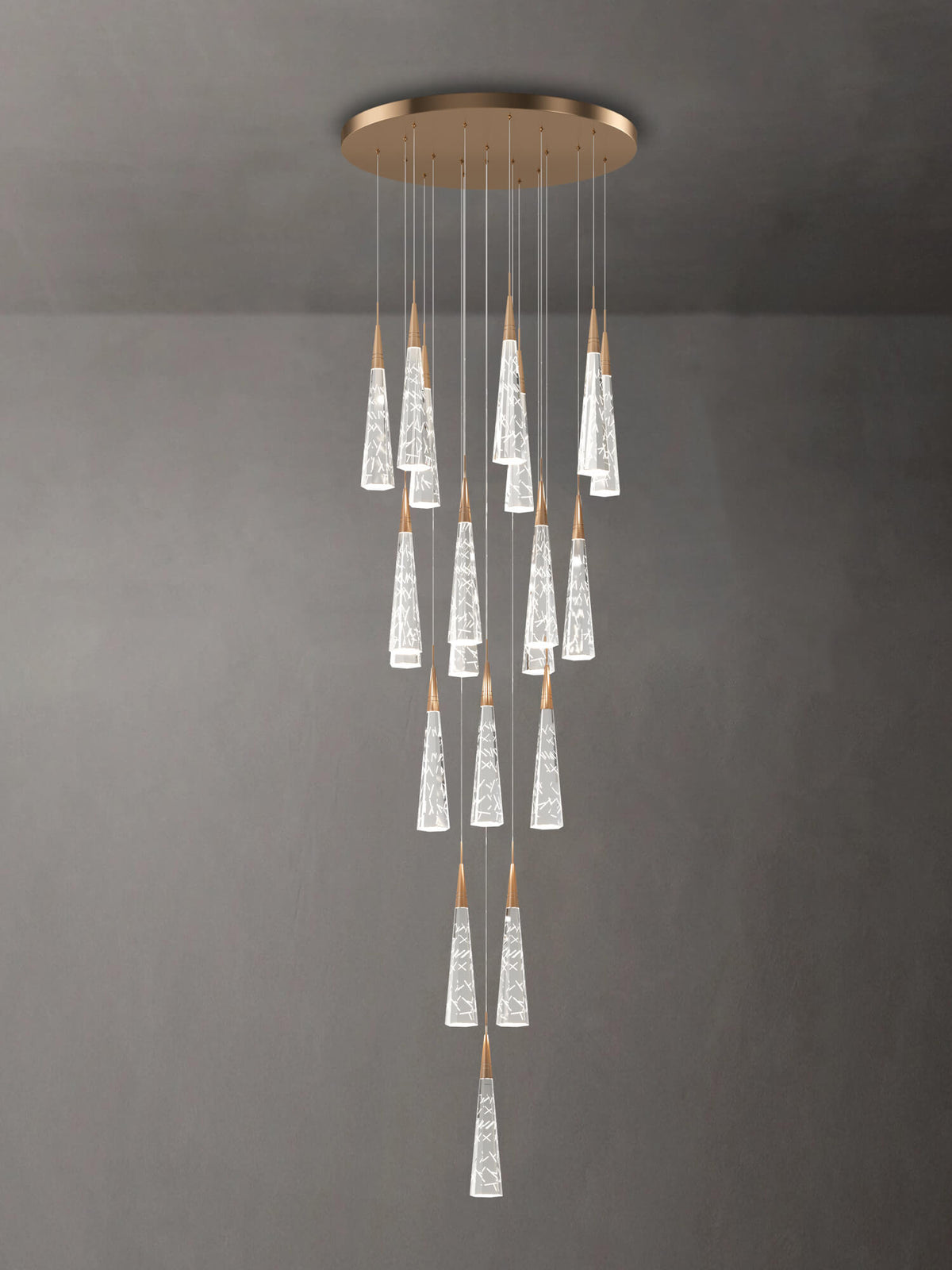dimension of 20 lights crystal raindrop pendant light