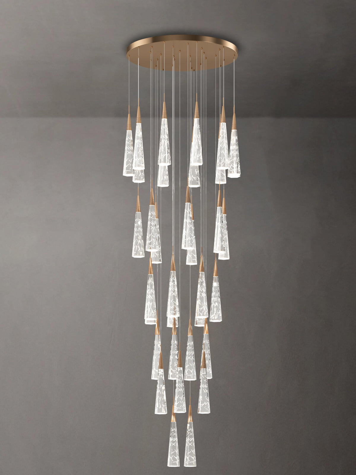 dimension of 36 lights crystal raindrop pendant light