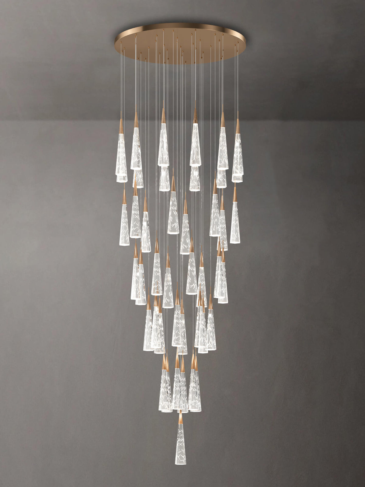 dimension of 45 lights crystal raindrop pendant light