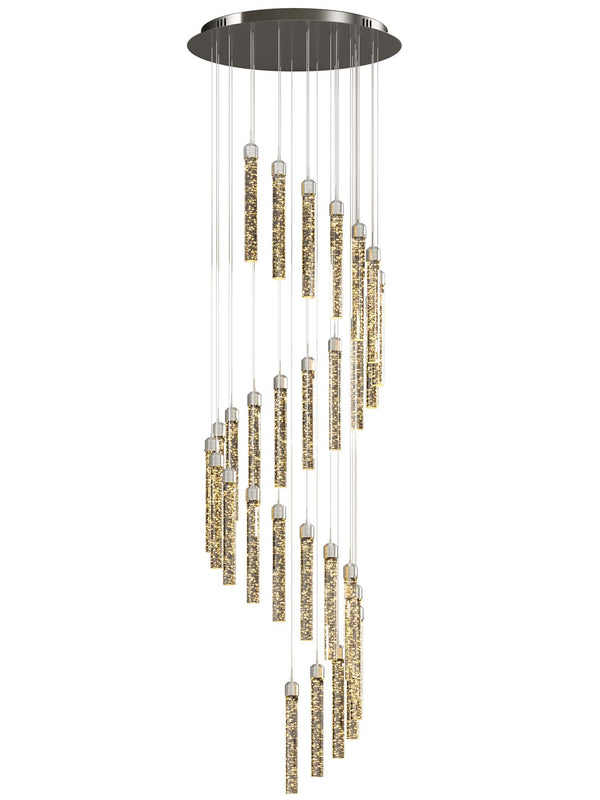 shining crystal bubble cylinder pendant light