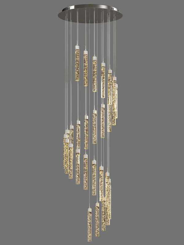 shining crystal bubble cylinder pendant light