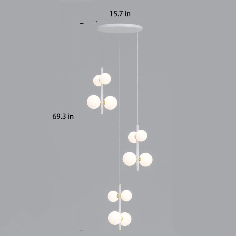 dimension 3-lights opal globe linear pendant light