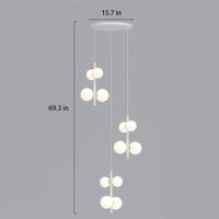 dimension 3-lights opal globe linear pendant light