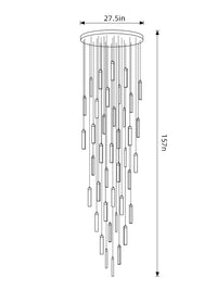 40 lights Spiral Rectangle Sparkling Bubble Pendant Light