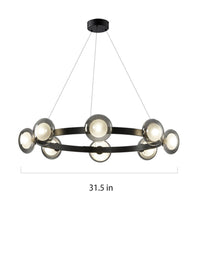 dimension of glass circle chandelier