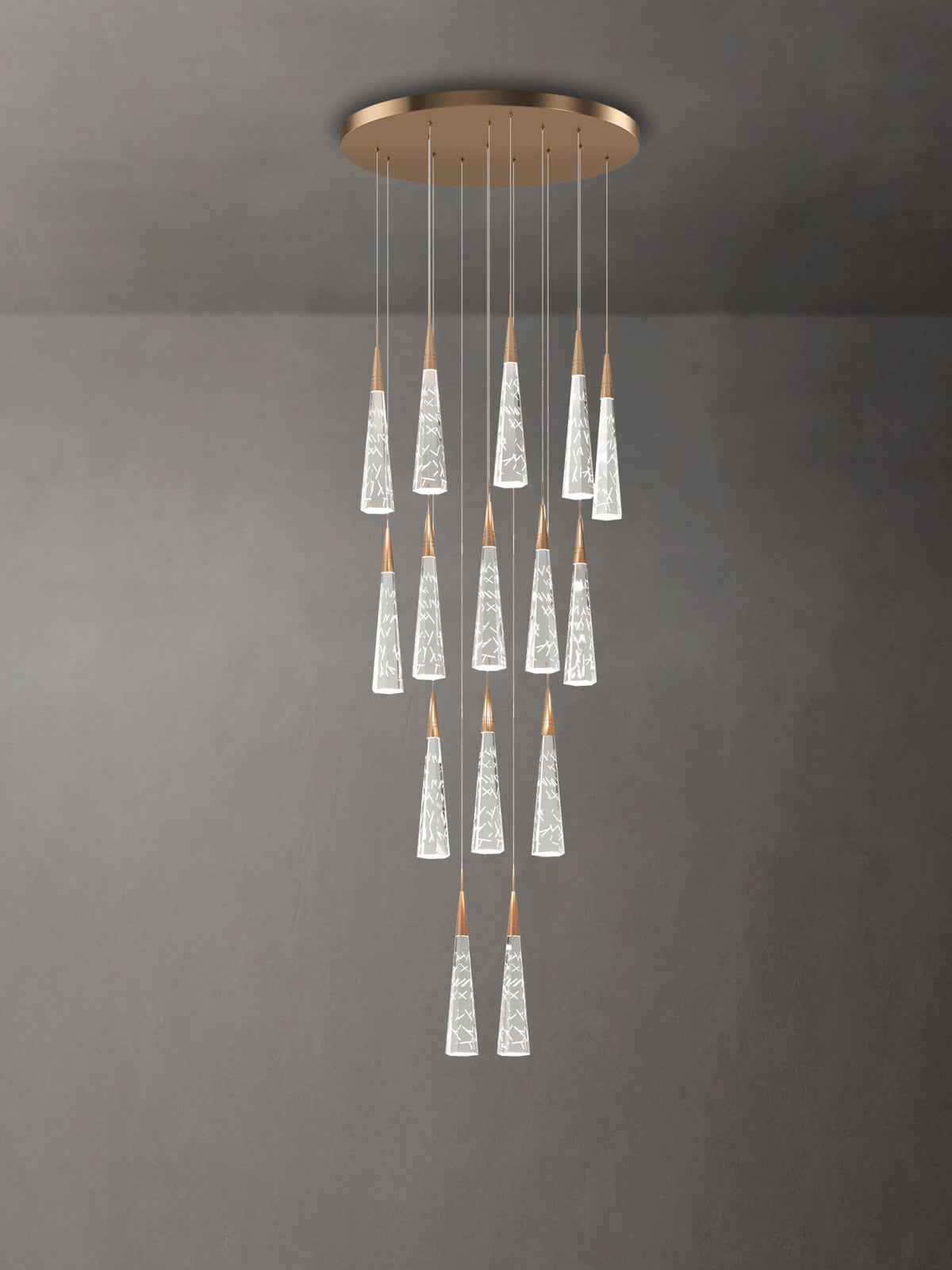 dimension of 15 lights crystal raindrop pendant light